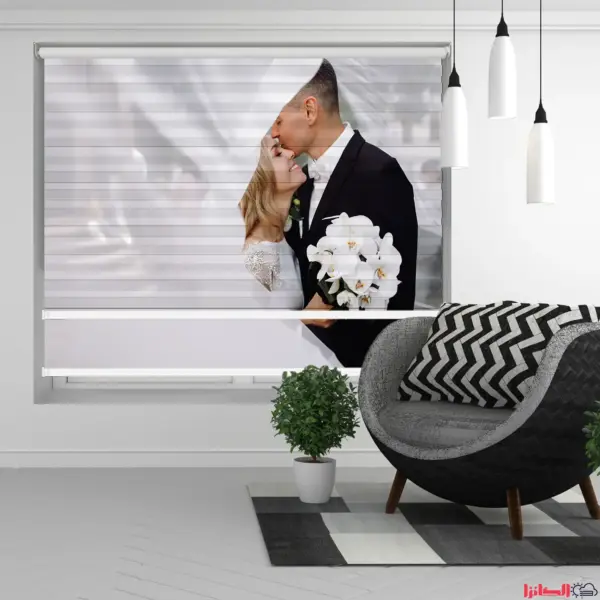 پرده چاپی ژوبلان طرح عروس و داماد