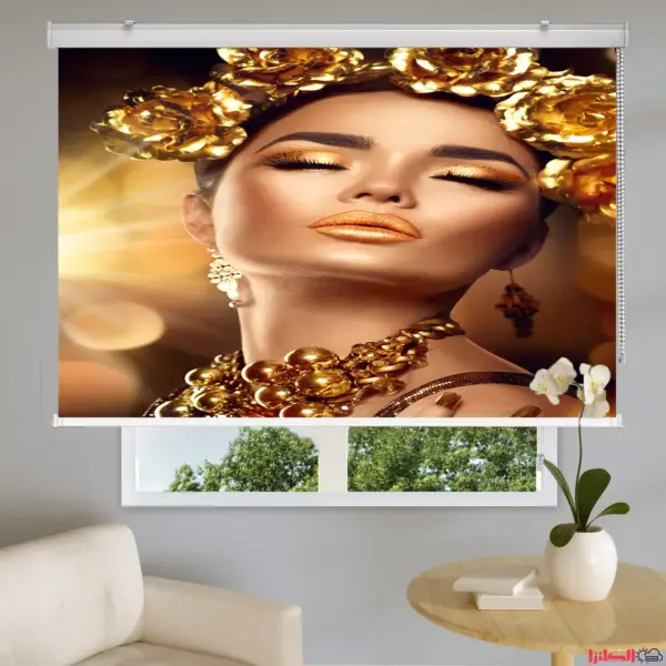 پرده چاپی با طرح هنری زنانه - تصویر 3