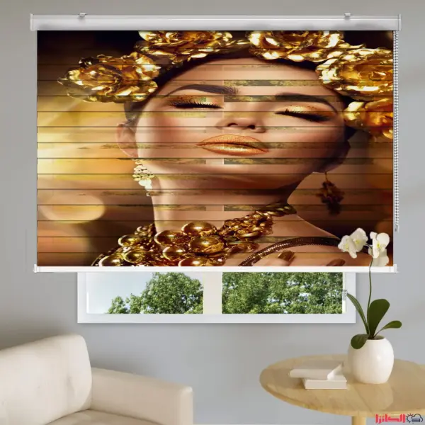 پرده چاپی با طرح هنری زنانه - تصویر 2