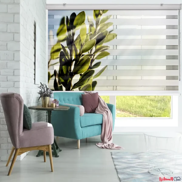 پرده چاپی طرح برگ زیتون