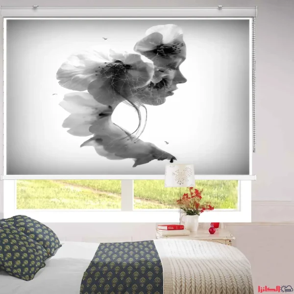 پرده چاپی طرح اکسپوژر چهره و شکوفه