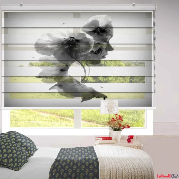 پرده چاپی طرح اکسپوژر چهره و شکوفه
